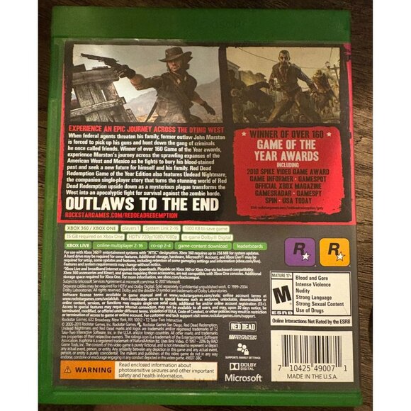 Red Dead Redemption Game Of The Year Edition Xbox One & 360 - Picture 3 of 3